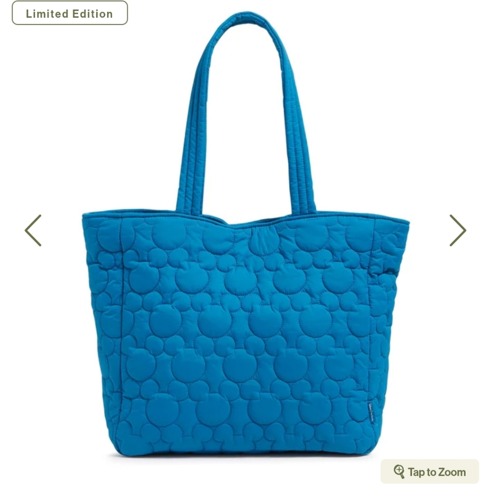 Blue Quilted Tote Bag